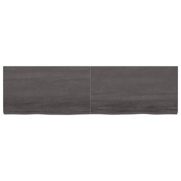furnicato Tischplatte Dunkelbraun 180x50x(2-6)cm Massivholz Eiche