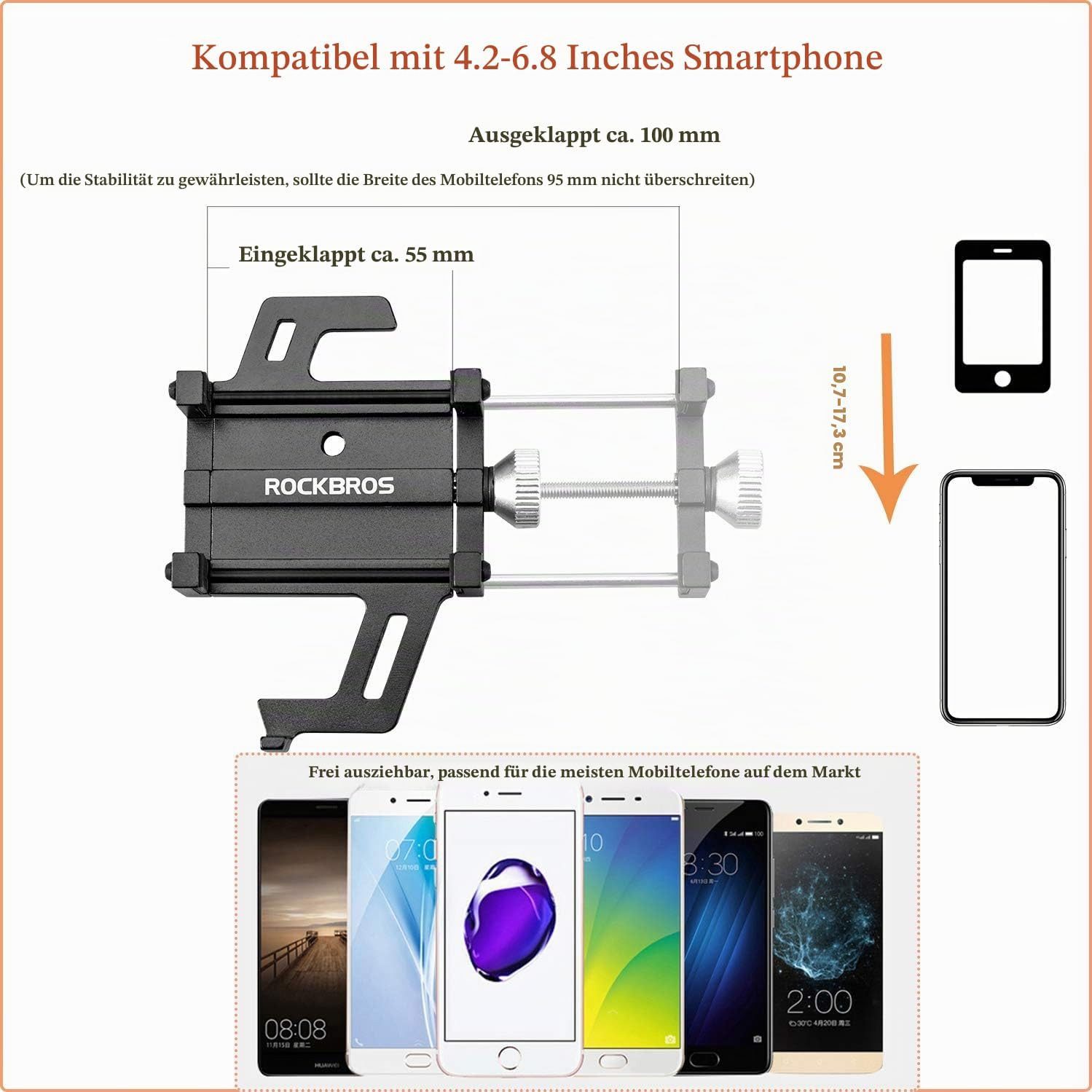 ROCKBROS Fahrrad-Gepäckträger Rockbros Fahrrad Handyhalterung Universal 360° Drehbar