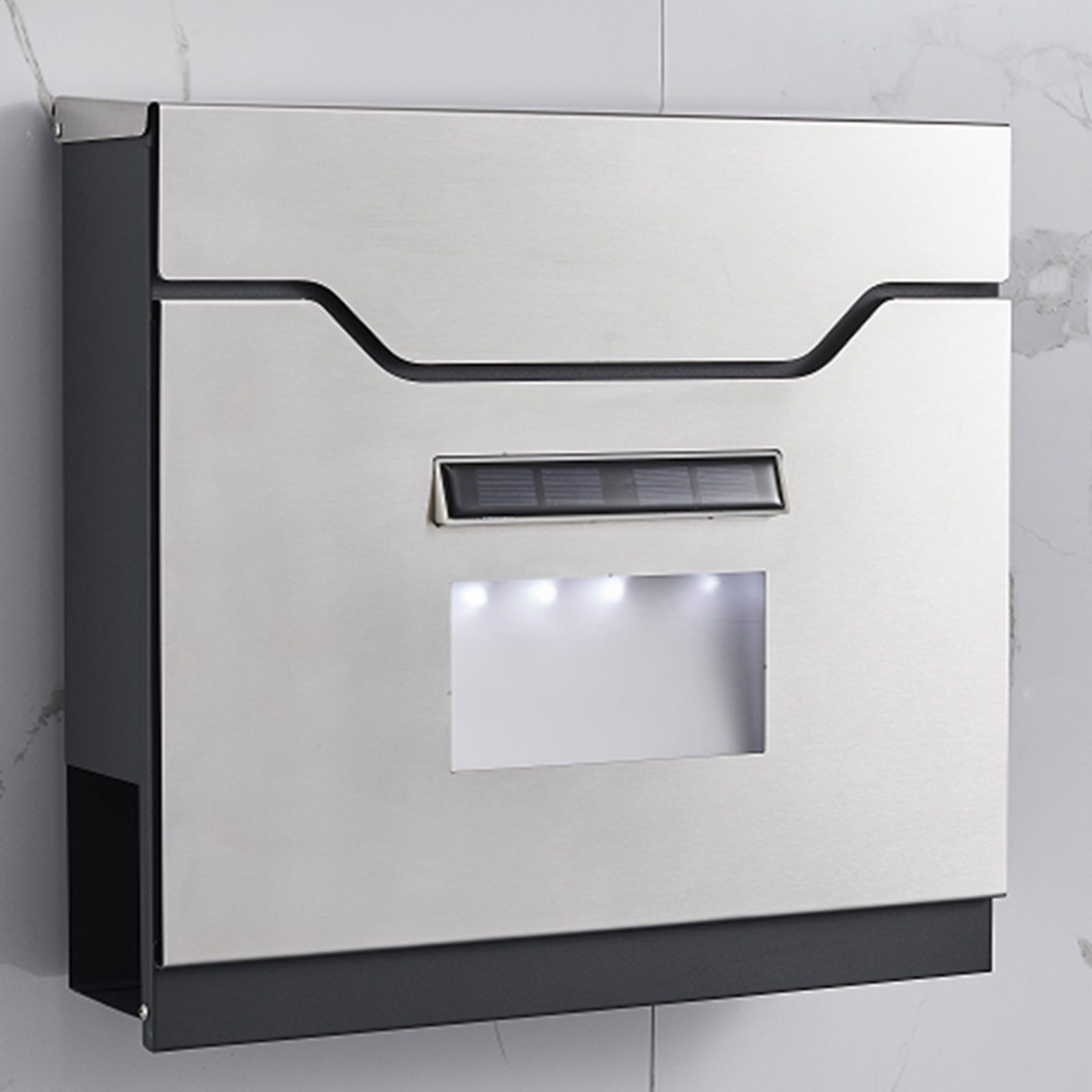 HAC24 Wandbriefkasten Briefkasten Edelstahl mit Zeitungsfach Hausbriefkaste günstig online kaufen