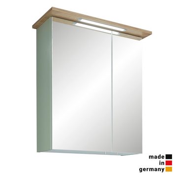 Lomadox Spiegelschrank NANNING-66 Badezimmer in Riviera Eiche Nb. mit Spiegelfront, B/H/T: 60/72/20 cm