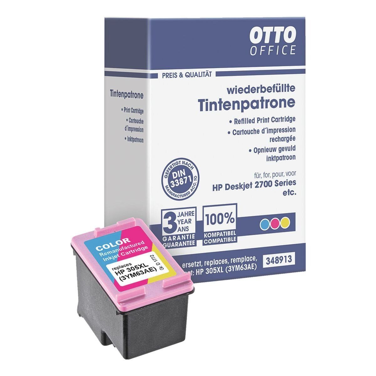 Tintenpatrone Office (ersetzt Office 305 Otto XL 3YM63AE 3-farbig) (3YM63AE), HP