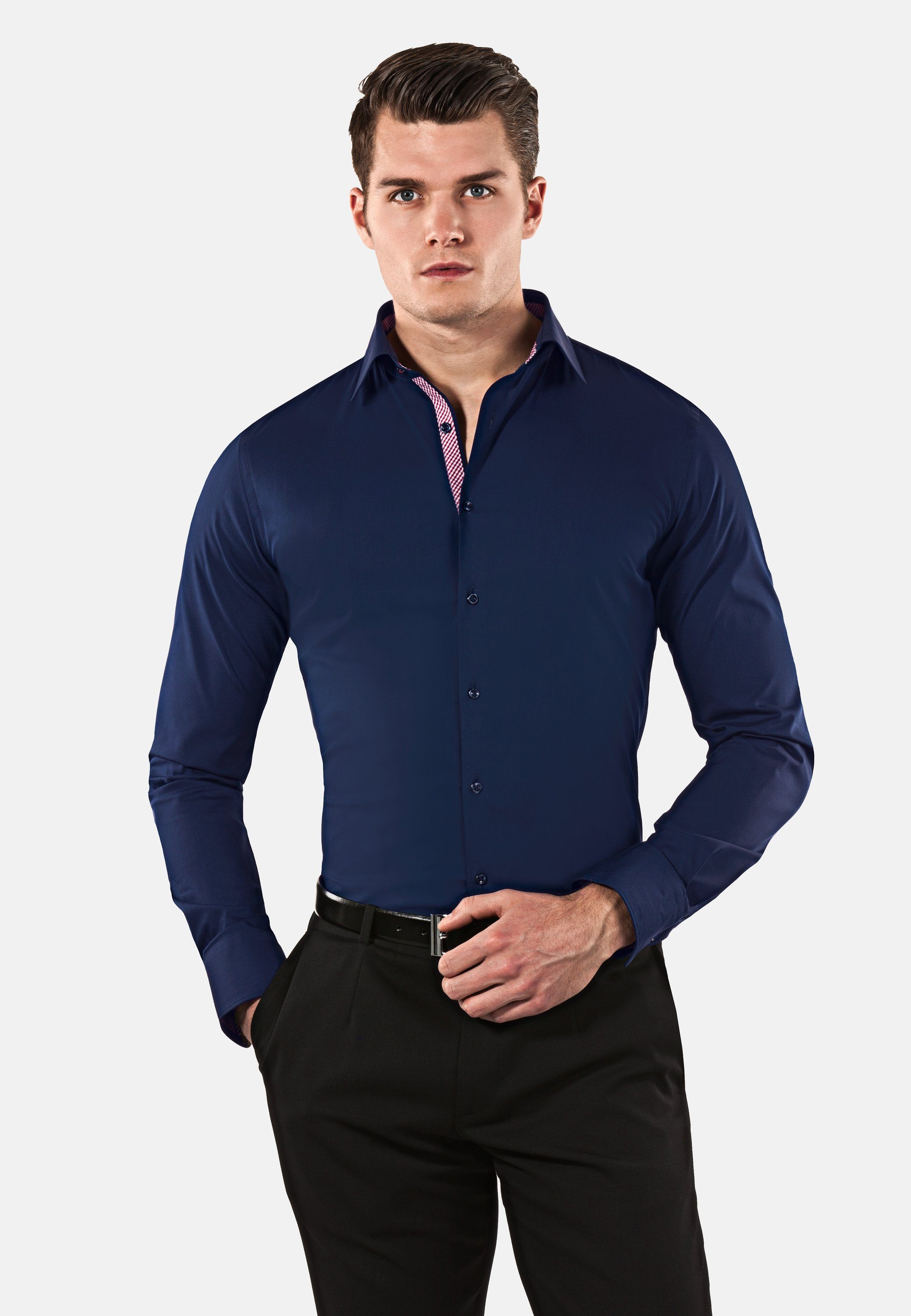 Vincenzo Boretti Businesshemd super tailliert stretch