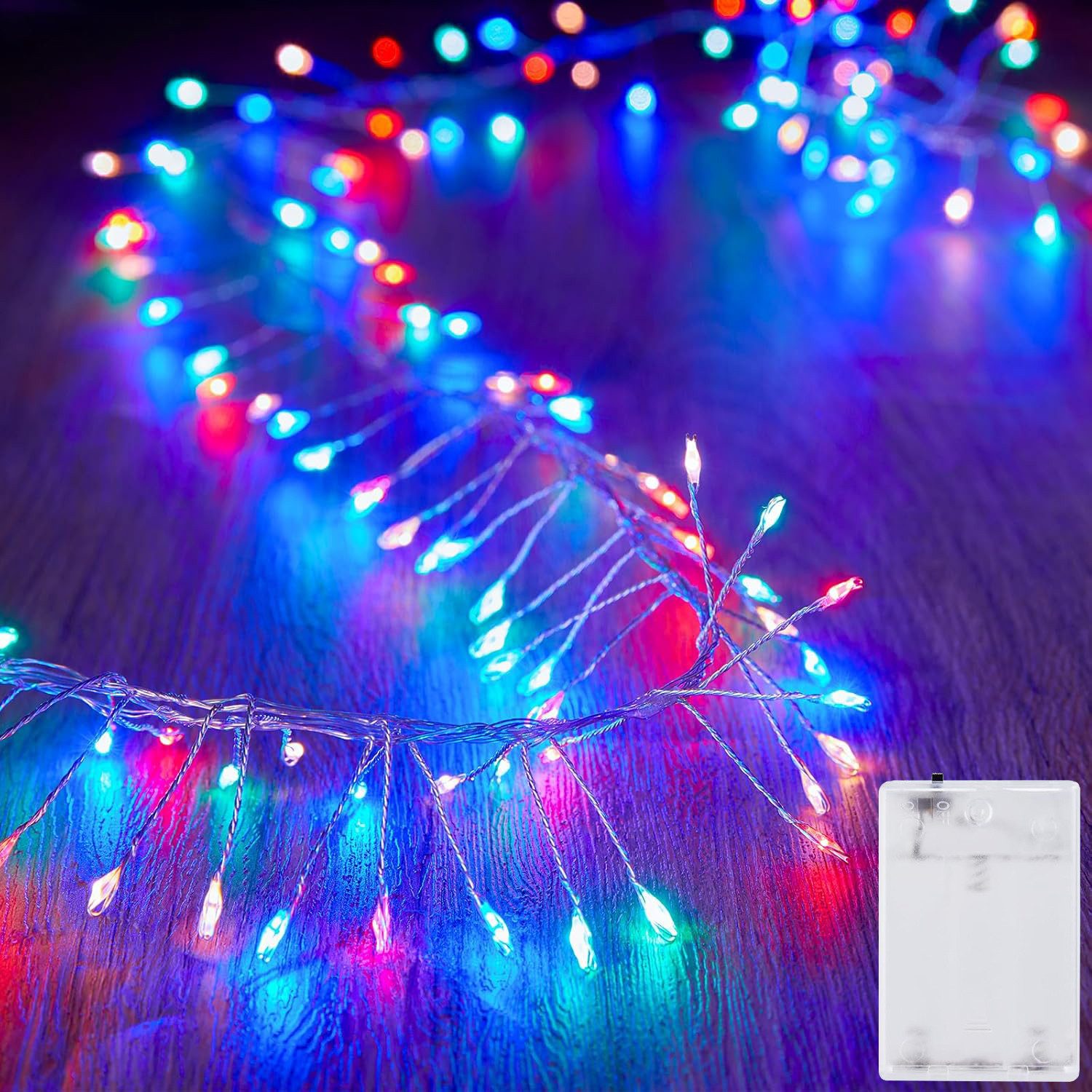 LED-Lichterkette Cluster Leuchtdraht Büschel Lichterbündel 300cm 120LEDs Lichtvorhang