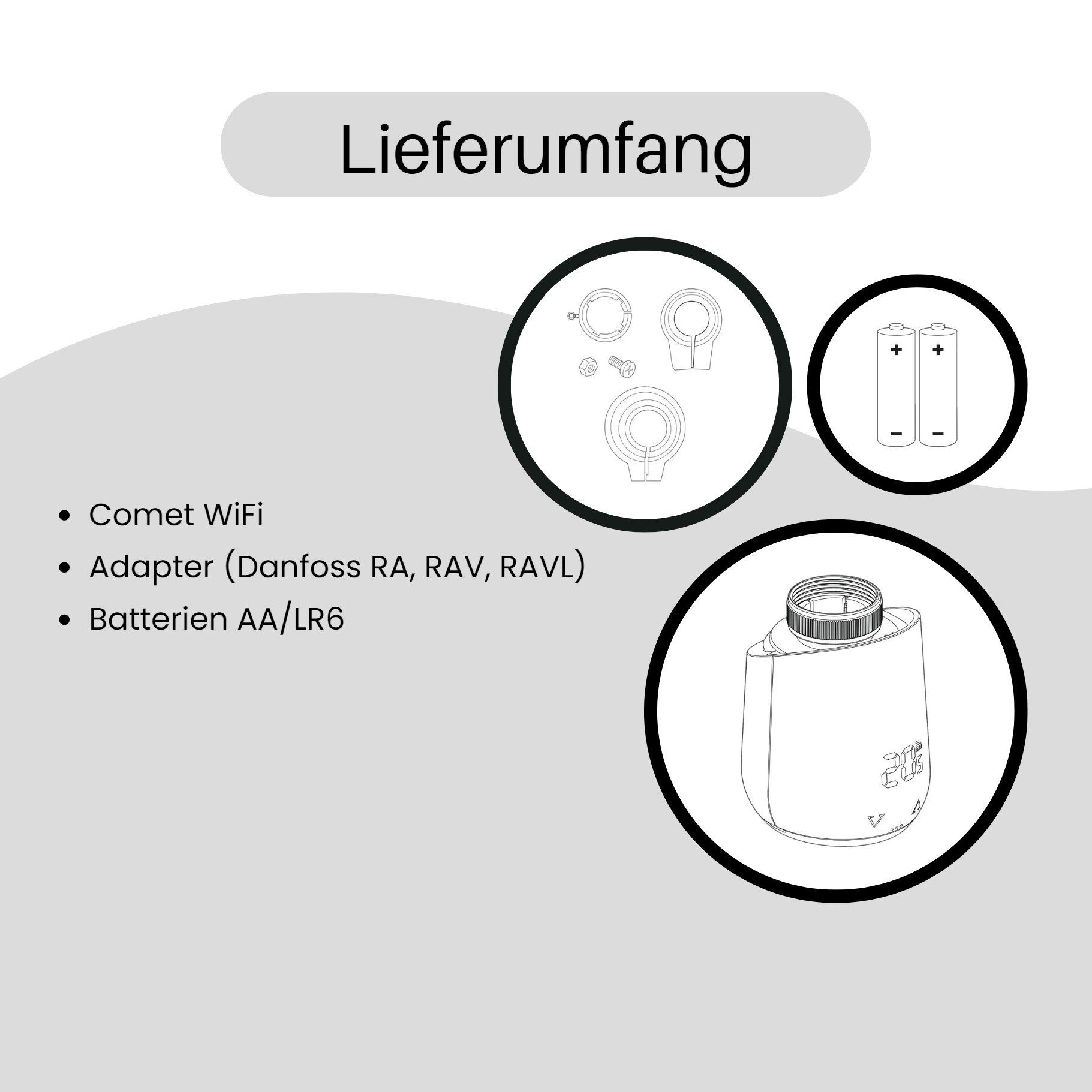 WLAN Kompatibel Heizkörperthermostat Comet Smart-Home Set, jedem EUROtronic WiFi Router mit Starter-Set