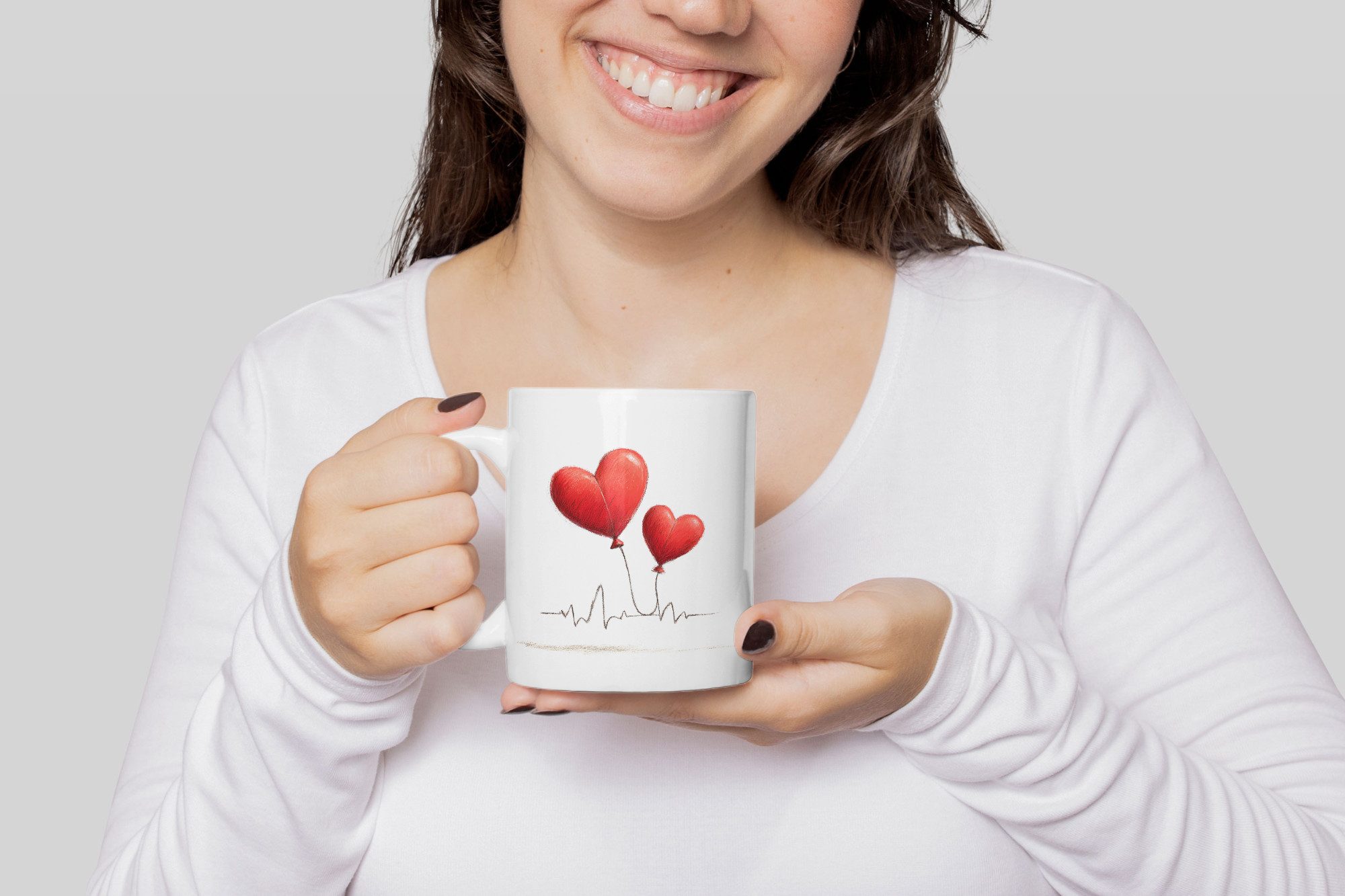 WS-Trend Tasse Liebe Love Herzen Valentinstag Kaffeetasse Teetasse Tasse Geschenkidee, 4-tlg., Keramik