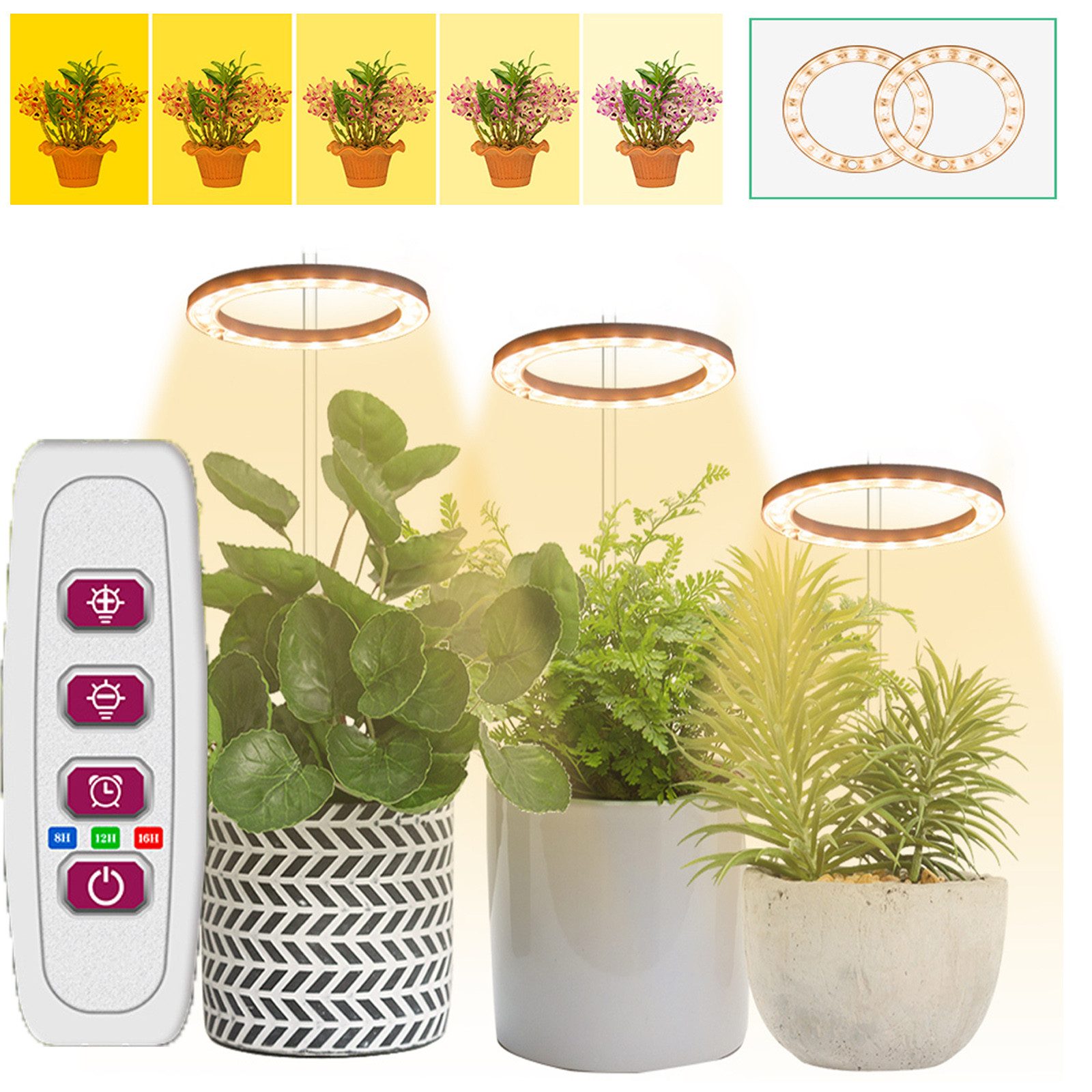 MUPOO Pflanzenlampe LED Pflanzenlampe, Timer Pflanzenlicht, 20-80 LEDs Pfla günstig online kaufen