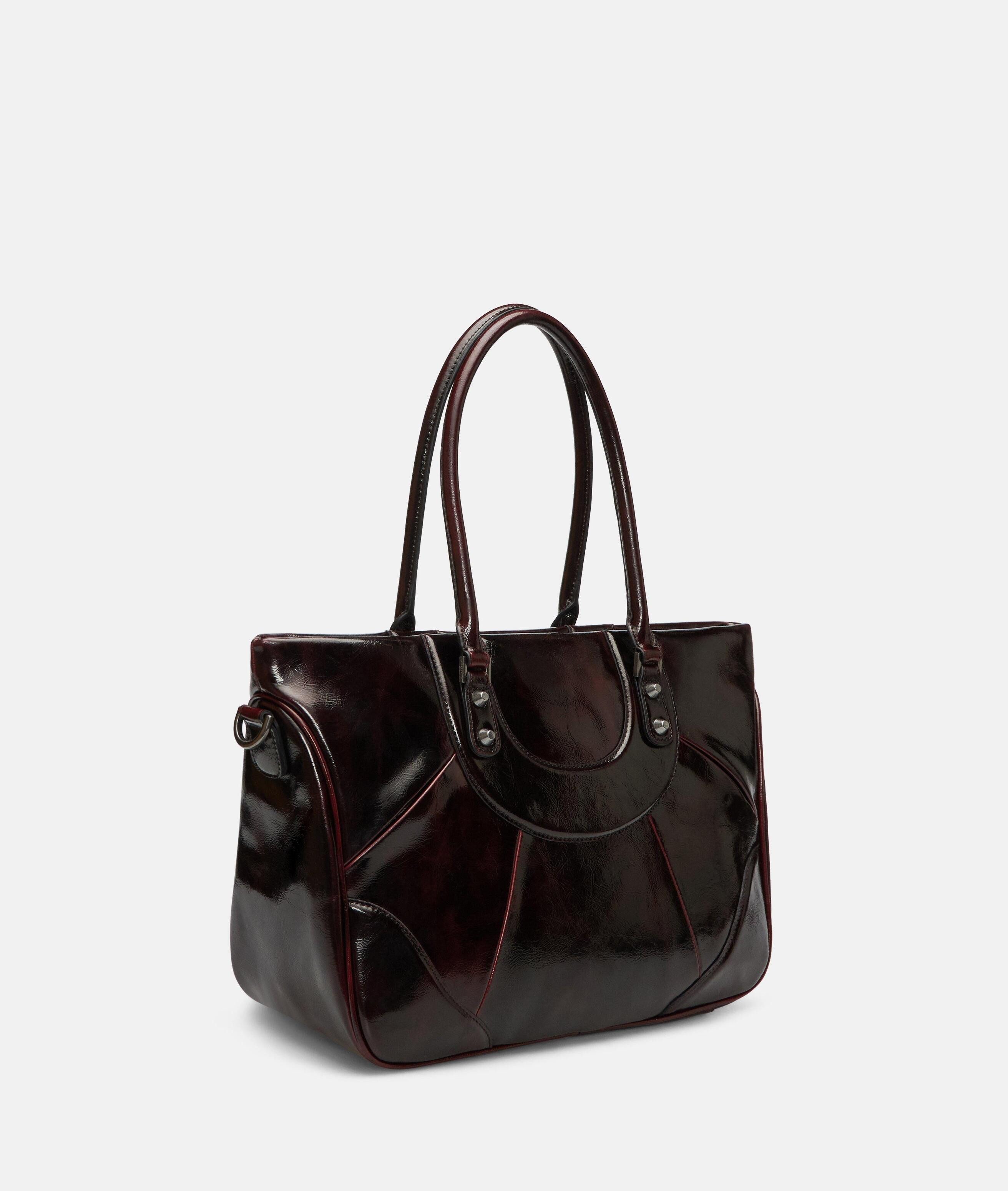Liebeskind Berlin Schultertasche Archive Esther Satchel M, Geräumige Schultertasche in Lacklederoptik