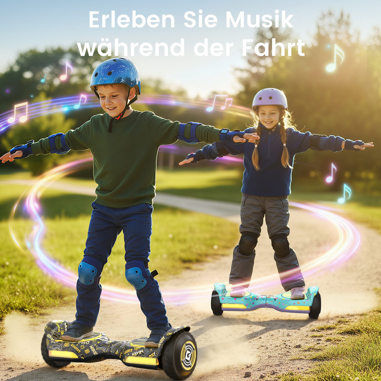 Gyroor Balance Scooter JD6, 6,5 Zoll Dual-Motor​ Minions Hoverboard mit Rundum-LED-Licht, (1 tlg), Bluetooth 500 W, 12.00 km/h, 15° Steigung, Für Kinder und Erwachsene