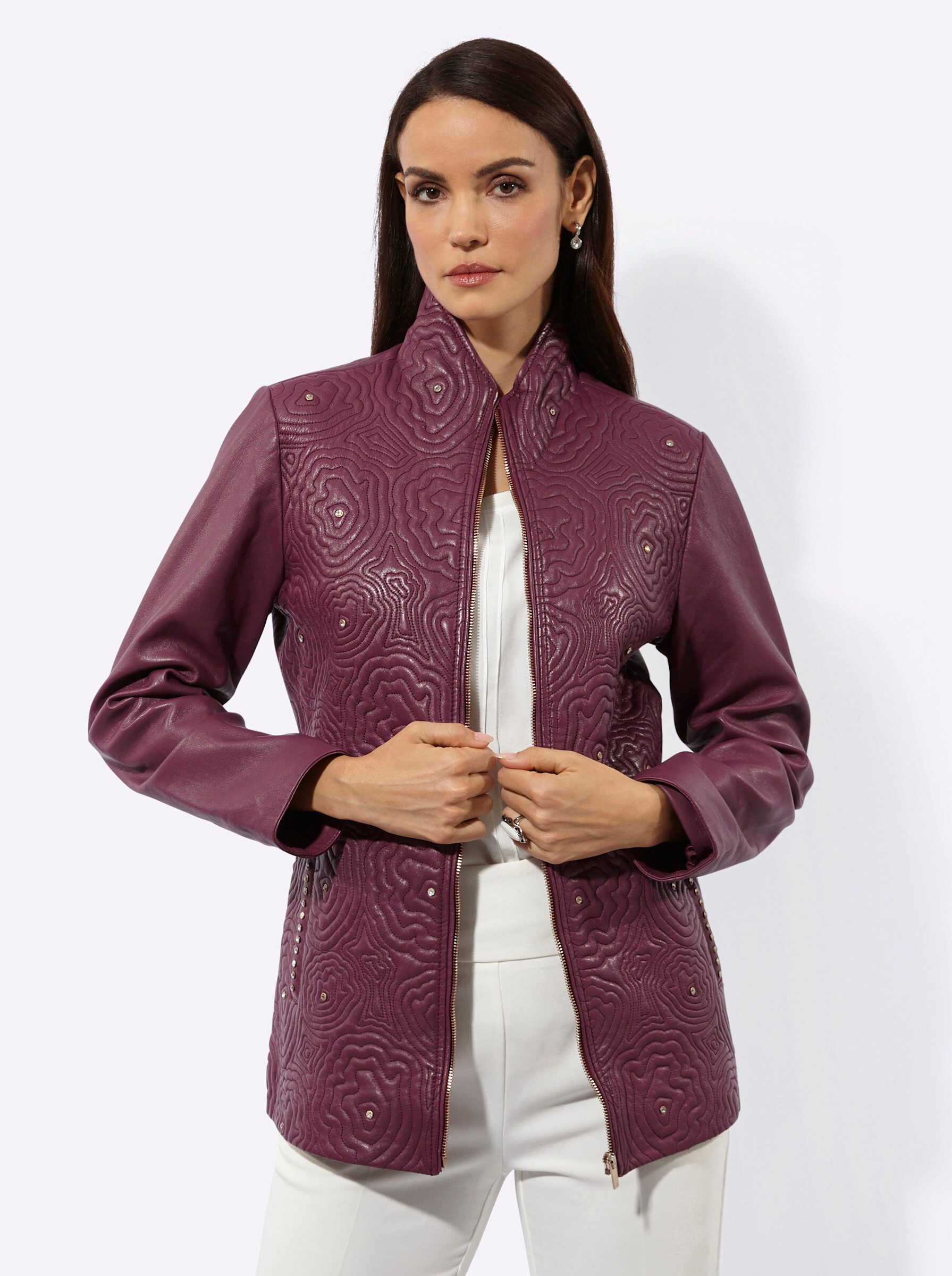 Mainpol Allwetterjacke Lammnappa-Lederjacke Langarm