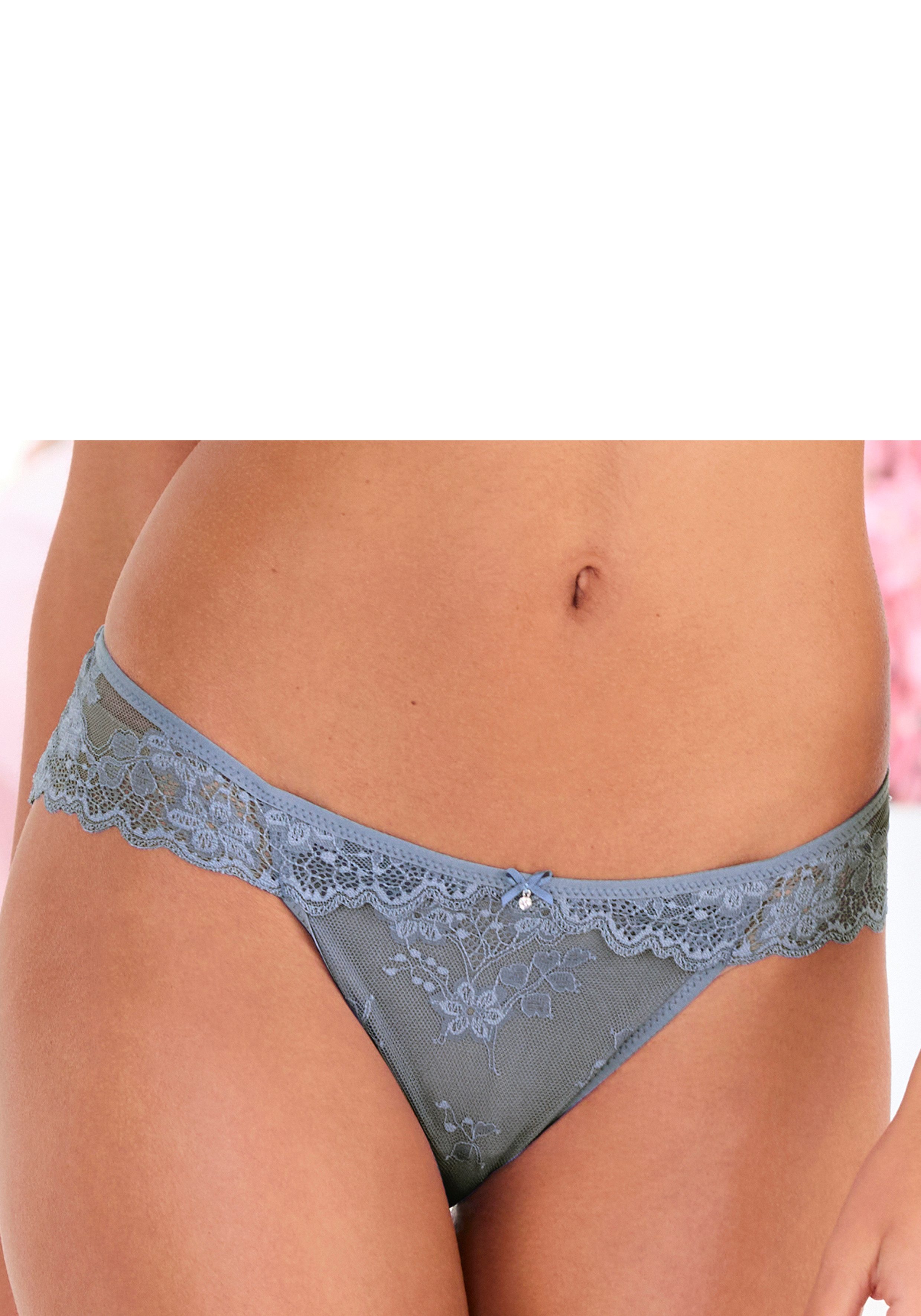 Vivance Slip Julia aus zarter Jacquardspitze mit edlem Accessoire günstig online kaufen