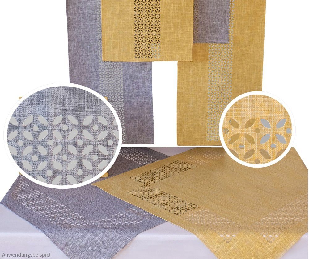 matches21 HOME & HOBBY Tischdecke Tischläufer Durchbrochene Ornamente grau günstig online kaufen