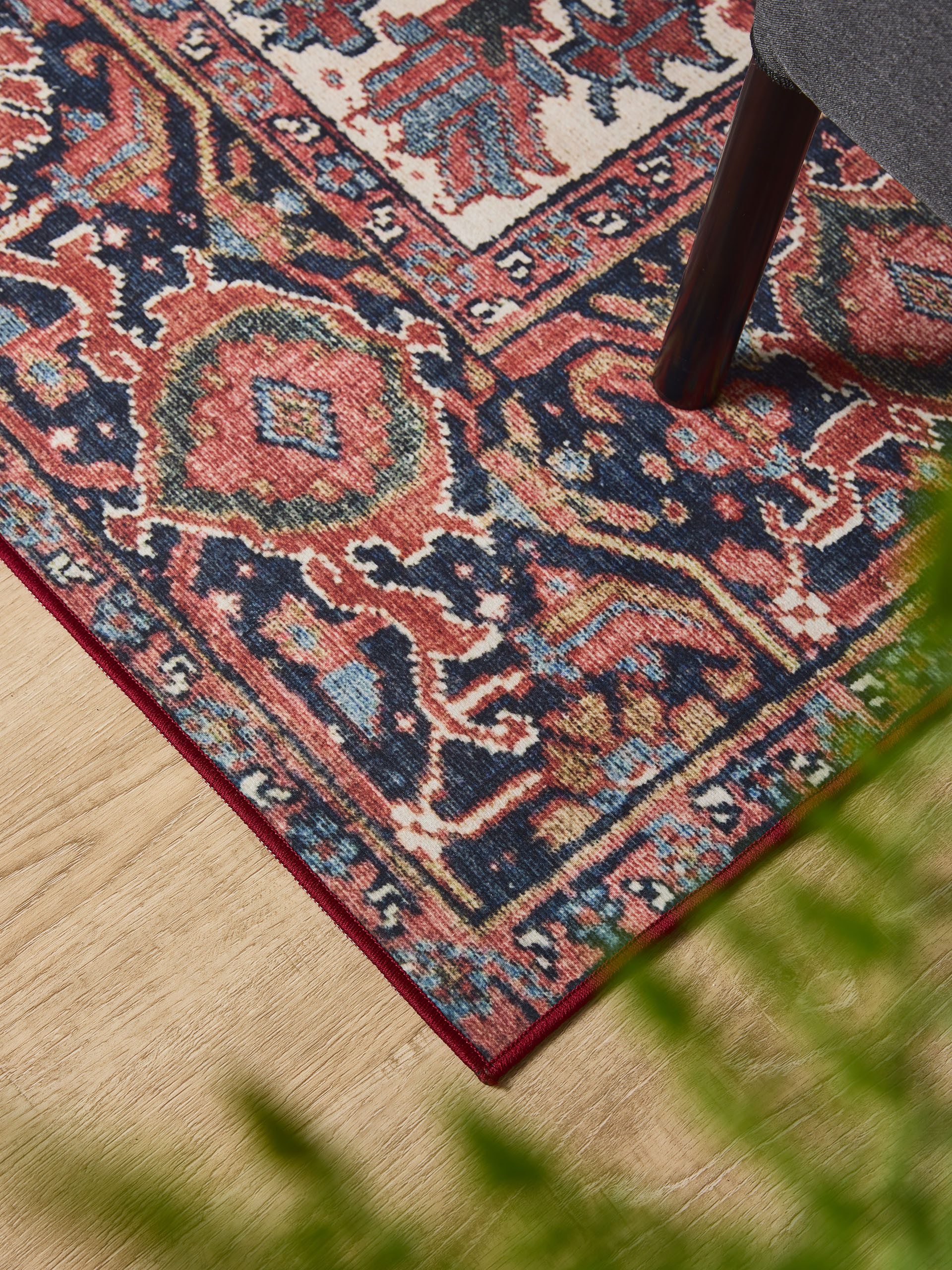 Interiyou Teppich Gent, Rechteckig, Höhe: 5 mm, Vintage Kurzflor für Wohnzimmer, Schlafzimmer, waschbar, pflegeleicht