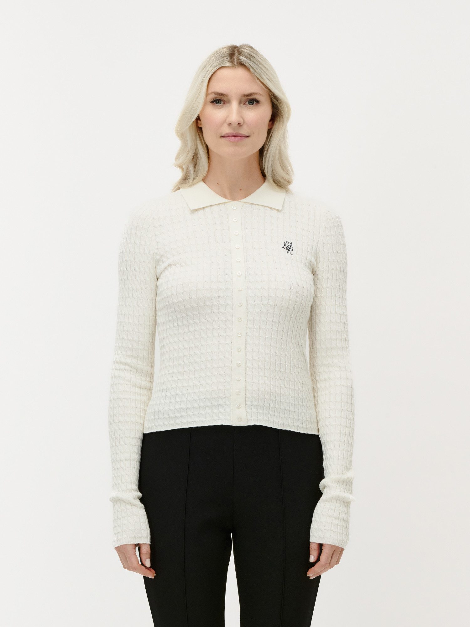 LeGer Polokragenpullover Manolja, LeGer by Lena Gercke mit Fake-Knopfleiste, schmale Passform