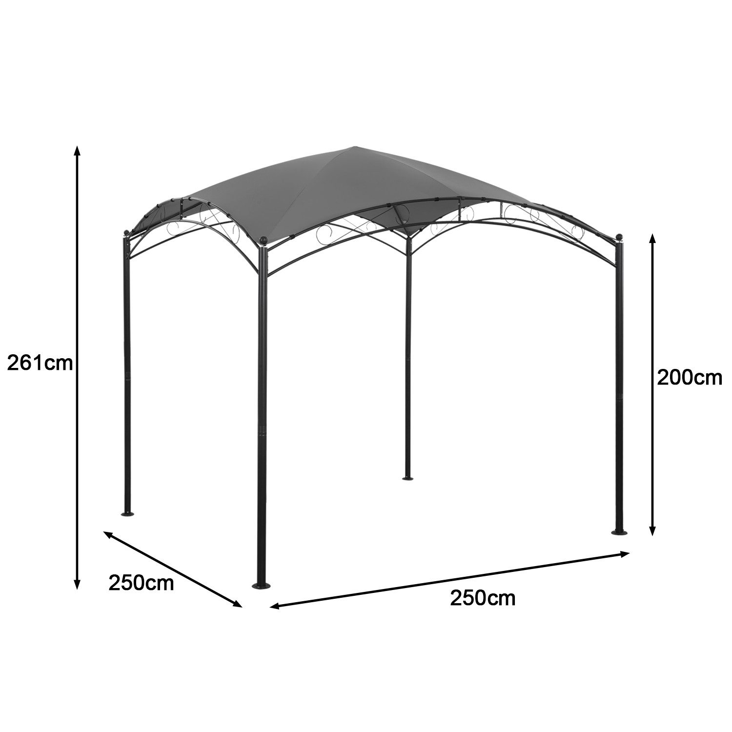Angel Living Grillpavillon Gartenpavillon 2,5x2,5 m, Spritzwassergeschützter Outdoor-Pavillon, Wasserabweisend und UV-beständig, Ideal für Freizeit und Partys