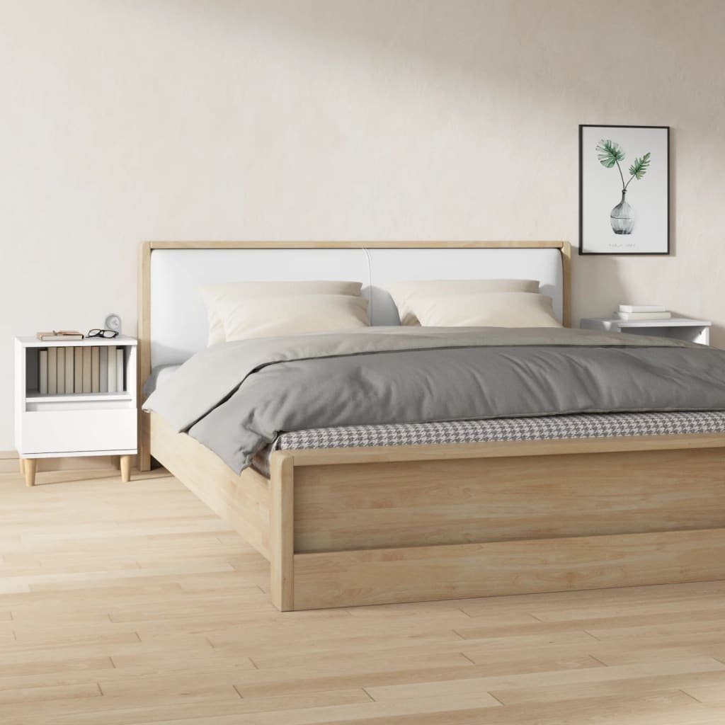 furnicato Nachttisch Nachttisch-Set 40 x 35 x 50 cm Weiß (2-St), Beistelltisch mit Schublade und Fach für dein Schlafzimmer