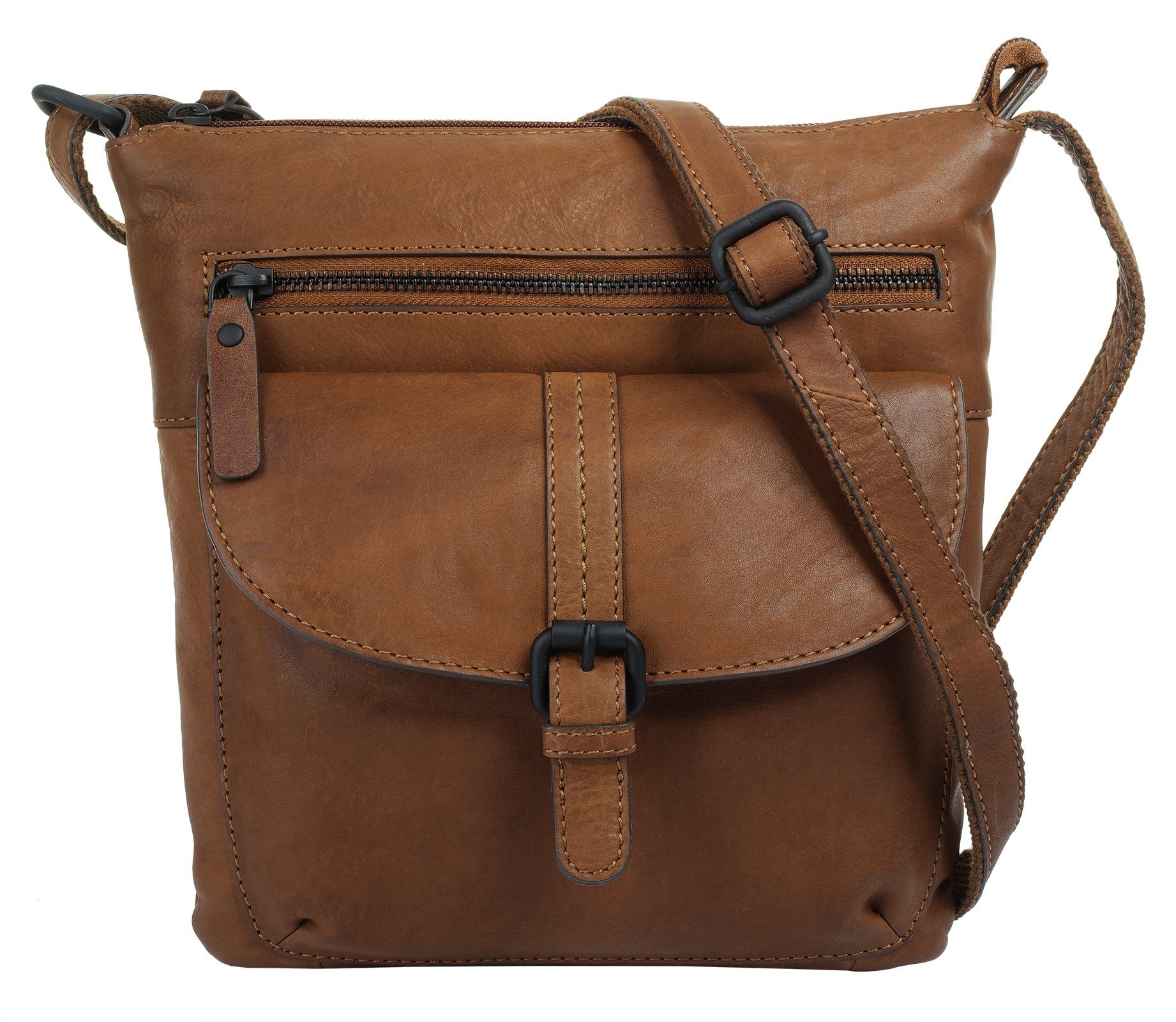 X-Zone Umhängetasche, echt Leder