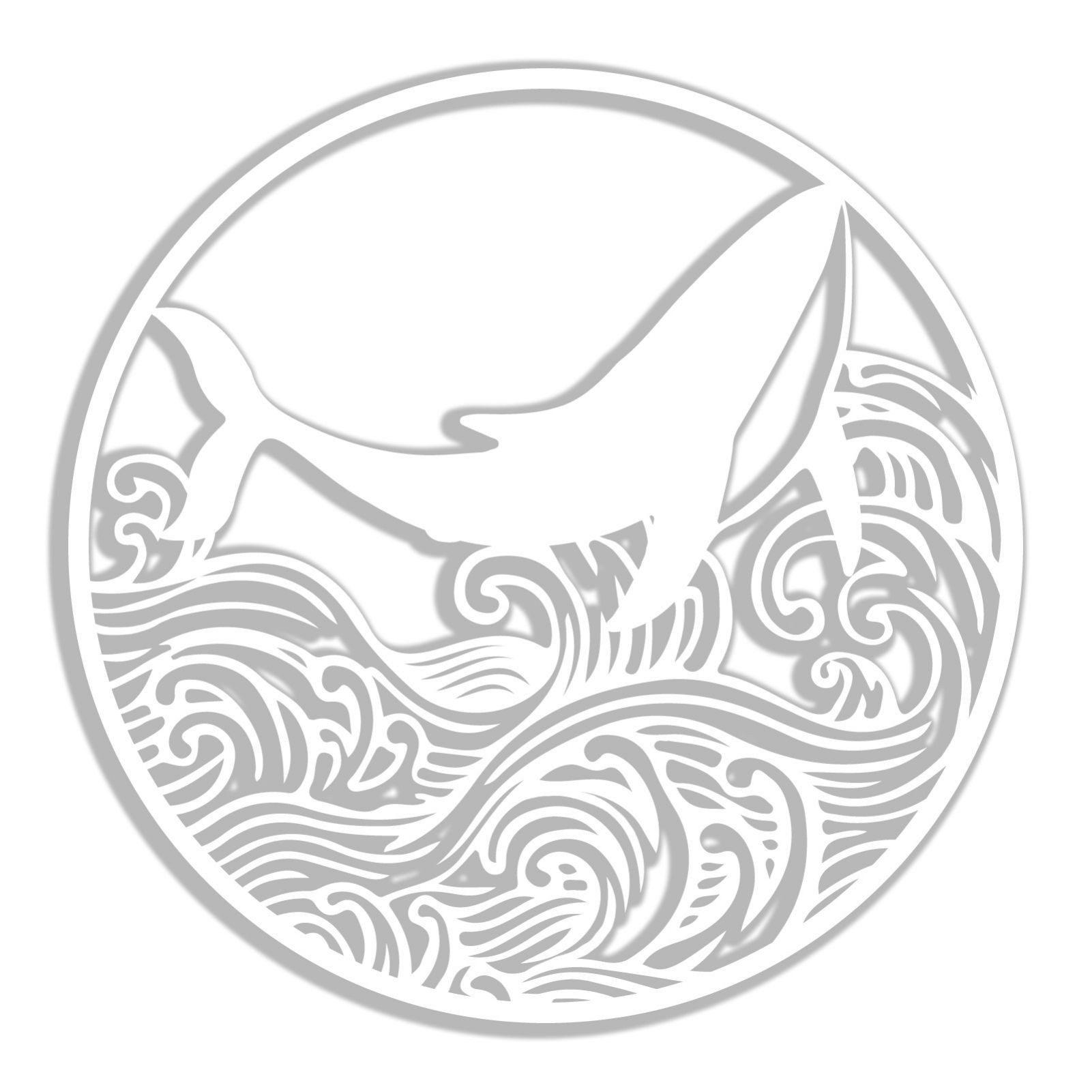 Jumpeak Wanddekoobjekt Whale Wave Metall Wanddekoration, Wave Dekor, Ocean Style, Hergestellt aus Metall,Schwarz,weiß, 60×60cm
