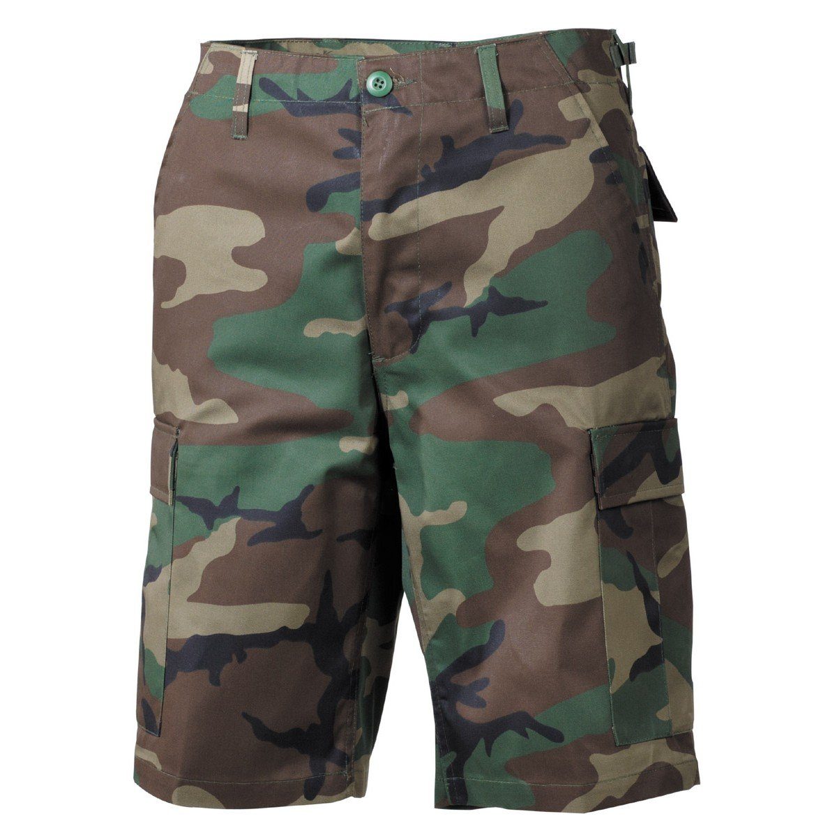 MFH Outdoorhose US Bermuda, BDU, woodland, mit Seitentaschen