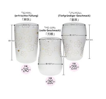ISHIZUKA GLASS Bierglas Made in Japan 3 Arten Biergläser SAKURA in schöne Holzkiste