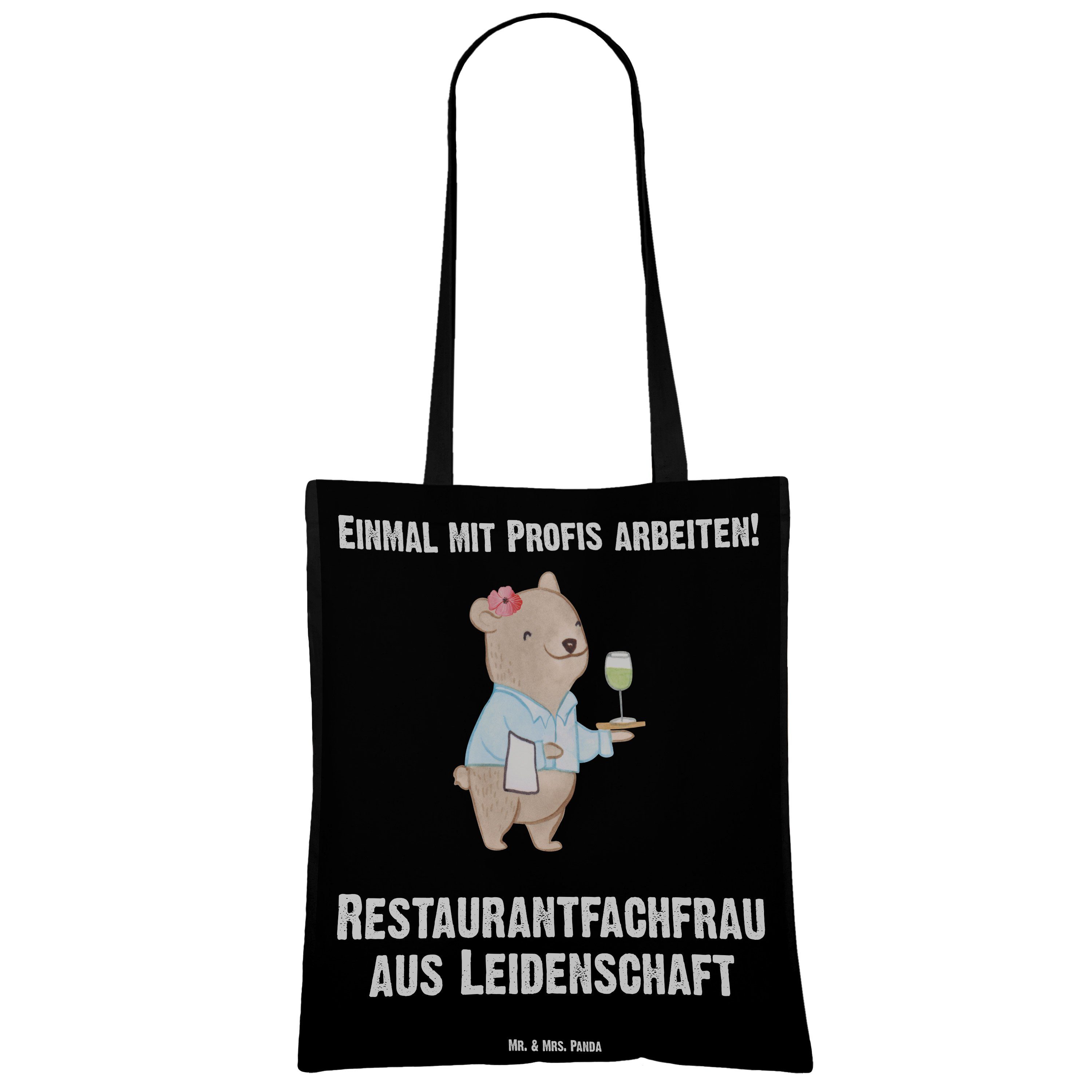 Restaurantfachfrau Mrs. Schwarz Leidenschaft - Panda Tragetasche Geschenk, (1-tlg) - Mr. aus & Stoffbeutel