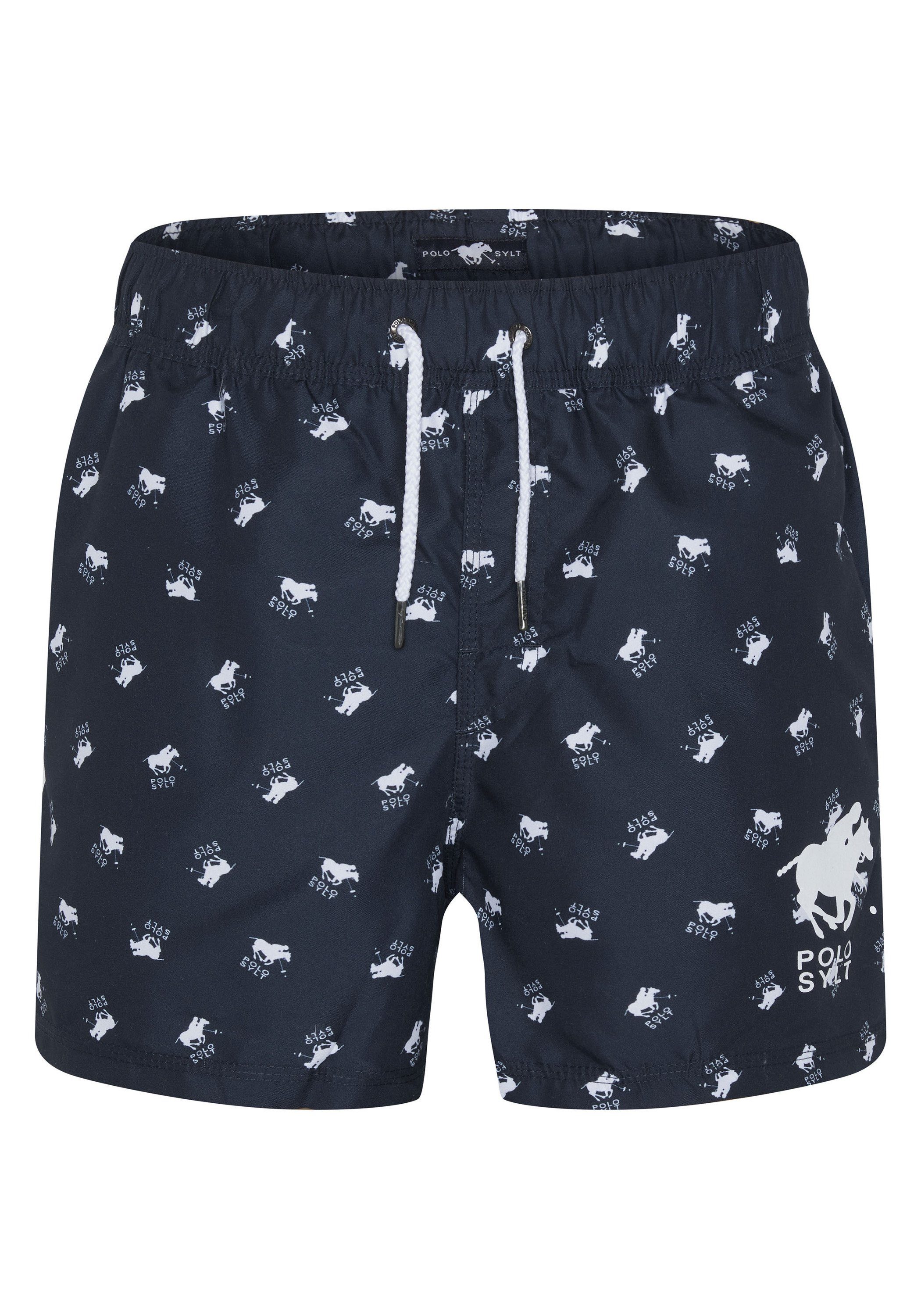 Polo Sylt Badeshorts mit Allover-Logo-Druck 4810 Dark Blue/White