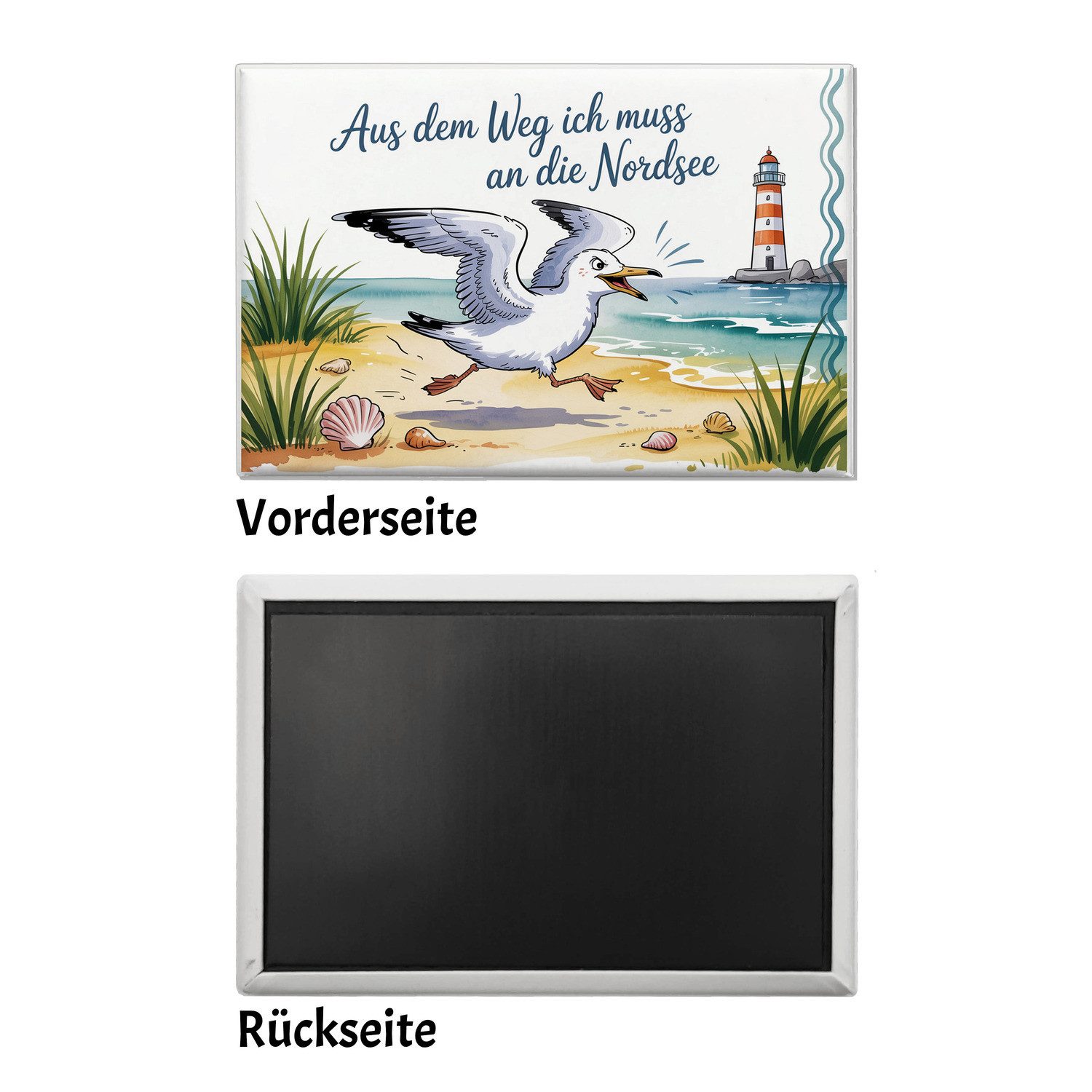 speecheese Magnet Möwe am Strand - aus dem Weg Souvenir Souvenir Magnet – Bild 2 von 2