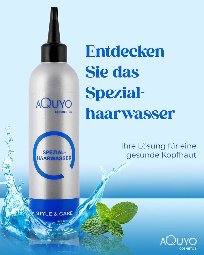 AQUYO Cosmetics Haarwasser Haarpflege für die Kopfhaut gegen Trockenheit und Juckreiz
