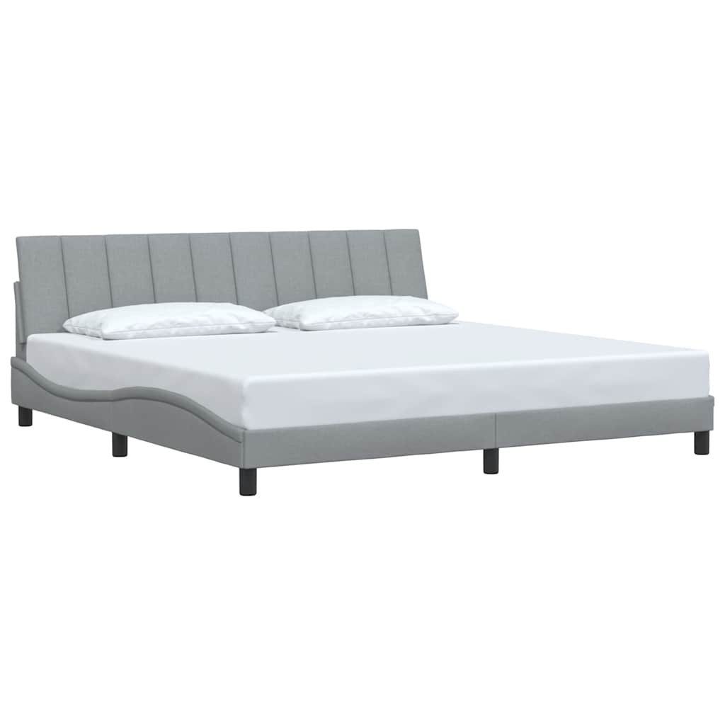 vidaXL Bett Bettgestell ohne Matratze "Hanko" Hellgrau 200x200 cm Stoff