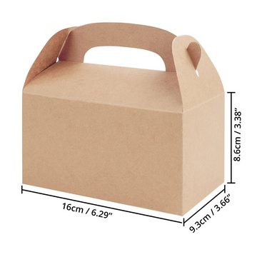 Belle Vous Geschenkbox Braune Geschenkboxen (24er Pack) - 16 x 9,3 x 8,6 cm, Brown Gift Boxes with Lid and Handle (24 Pack)
