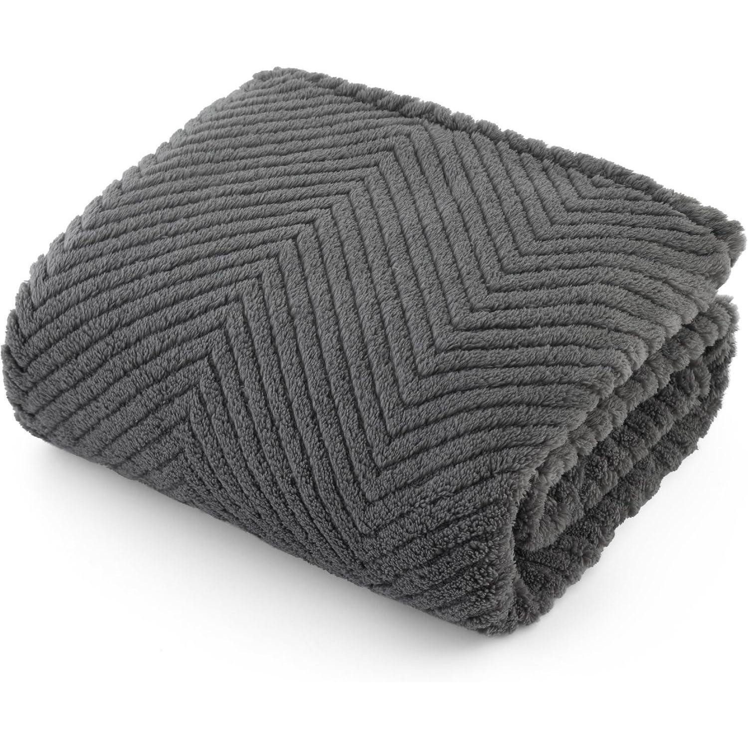 LuxusKollektion Tierdecke Hundedecke Waschbar Coral Fleece Flauschig XL (152x127cm) Dunkelgrau