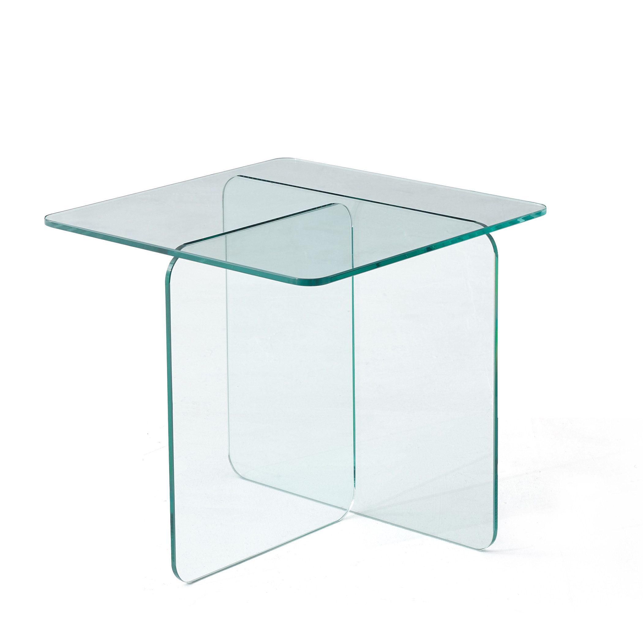 SeedWave Couchtisch Beistelltisch mit T-förmigem Gestell, 40cm Quadratischer Tischplatte, bis 23kg belastbar, Wohnzimmertisch aufrecht oder seitlich plazieren