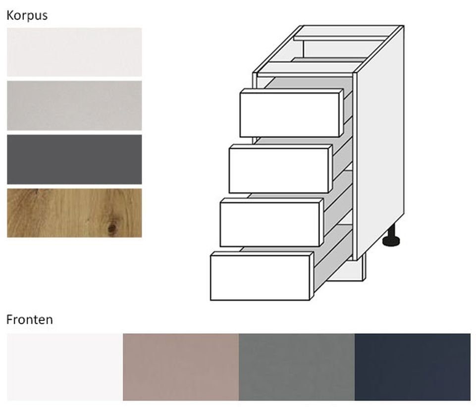 Feldmann-Wohnen Unterschrank Bonn B/T/H: 40 cm / 50 cm / 82 cm günstig online kaufen