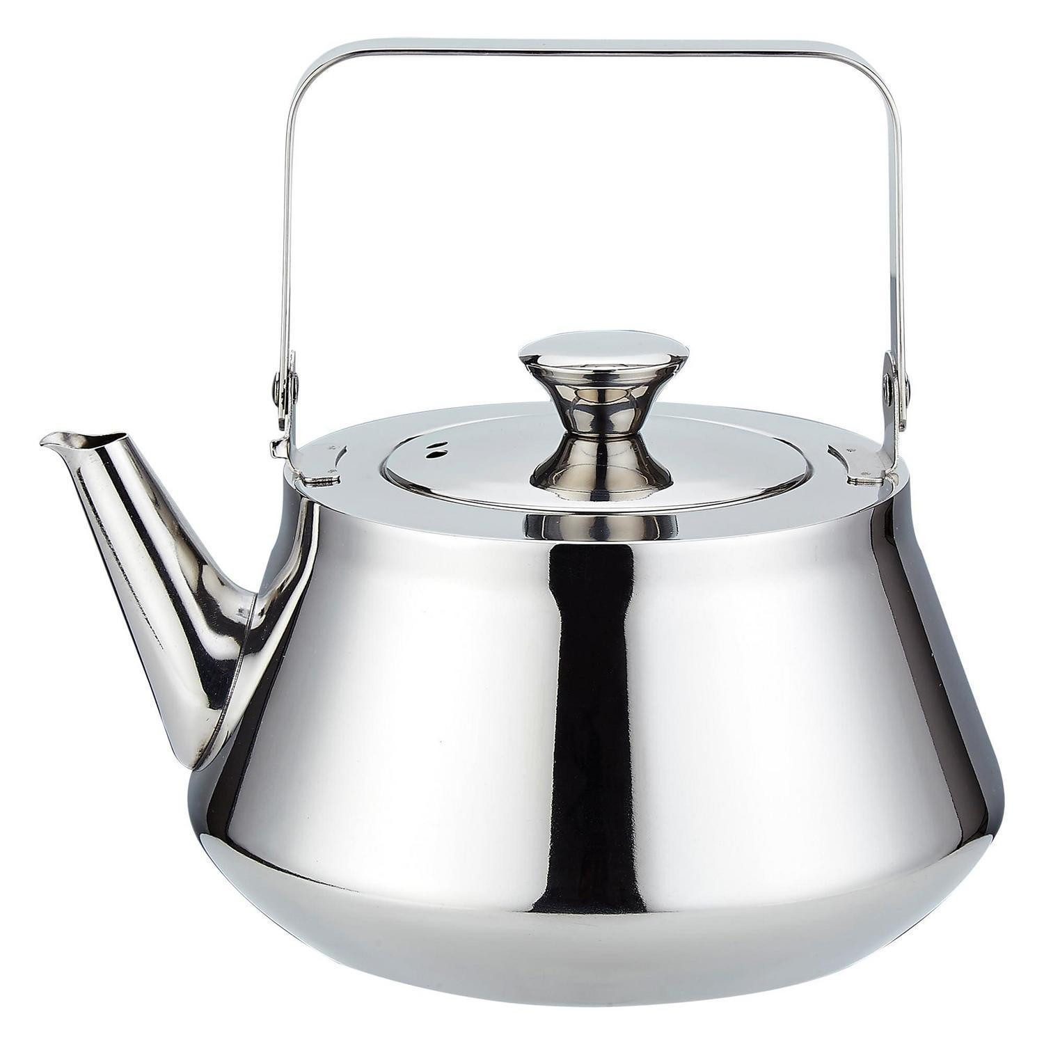 LuxusKollektion Teekanne Teekanne Edelstahl 2.0 Liter mit Sieb minimalistisch Silber