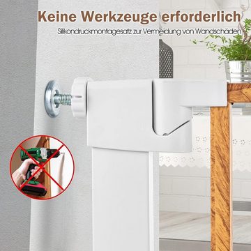 KOMFOTTEU Treppenschutzgitter Türschutzgitter, 75-85 cm, mit einhändiges Öffnen