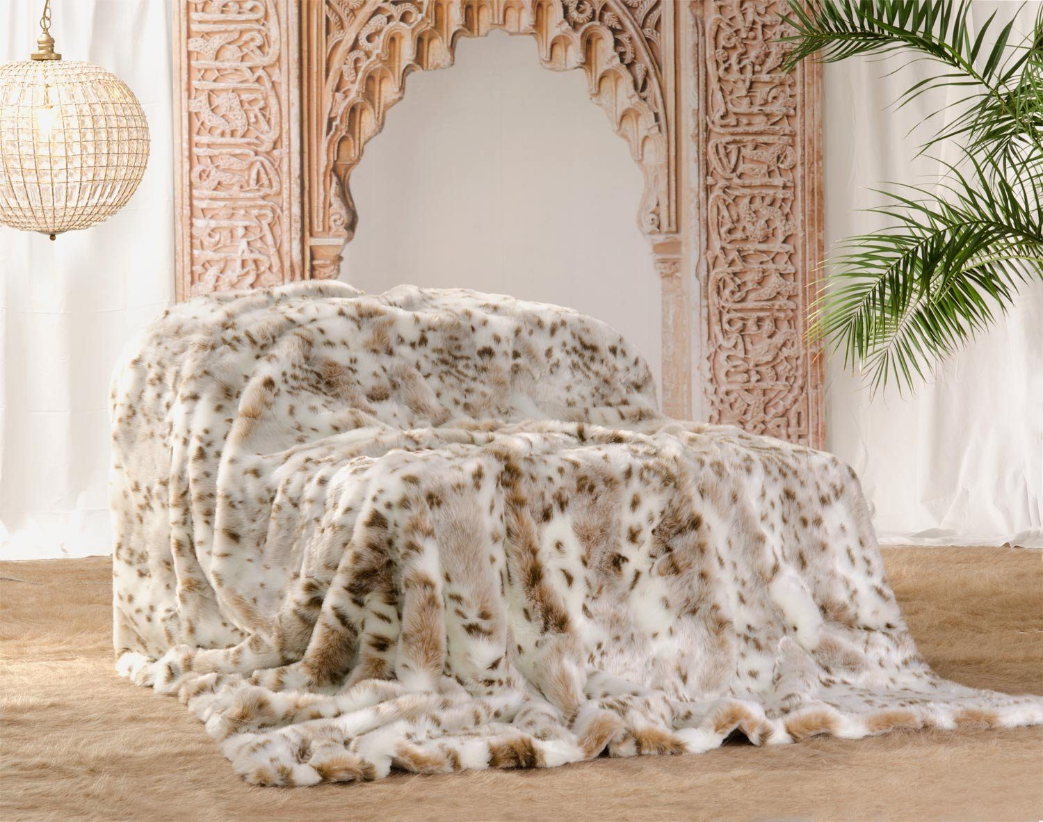 Wohndecke Felldecke (Kunstfell) "Schneeleopard", Wohnen und Accessoires Gmb günstig online kaufen