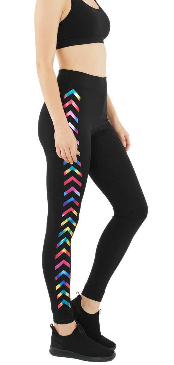 dy_mode Highwaist Leggings Damen Leggings mit Glanz Druck Pfeile Muster Gli günstig online kaufen