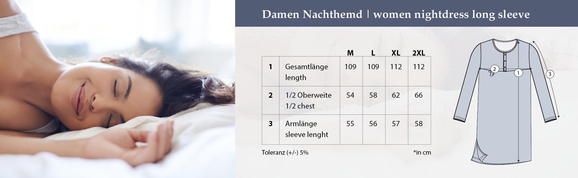 Lucky Nachthemd Nachthemd Langarm - Blüten günstig online kaufen
