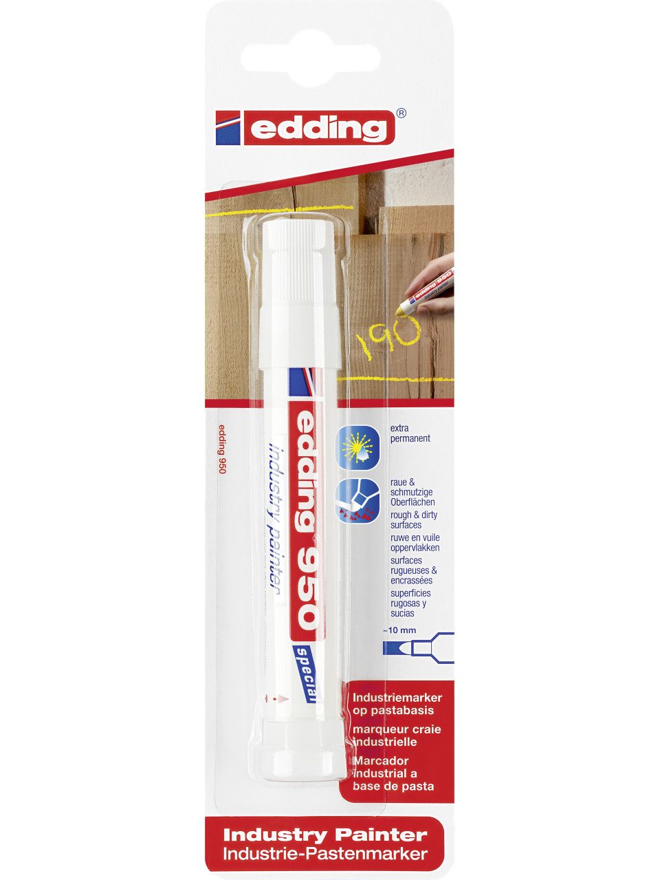 edding Permanentmarker edding 950 industry painter weiß 10 mm