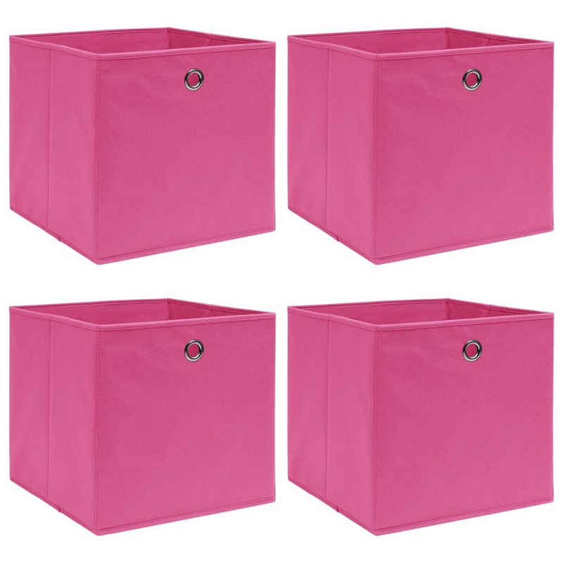 vidaXL Aufbewahrungsbox Aufbewahrungsboxen 4 Stk. Rosa 32x32x32 cm Stoff (4 St)