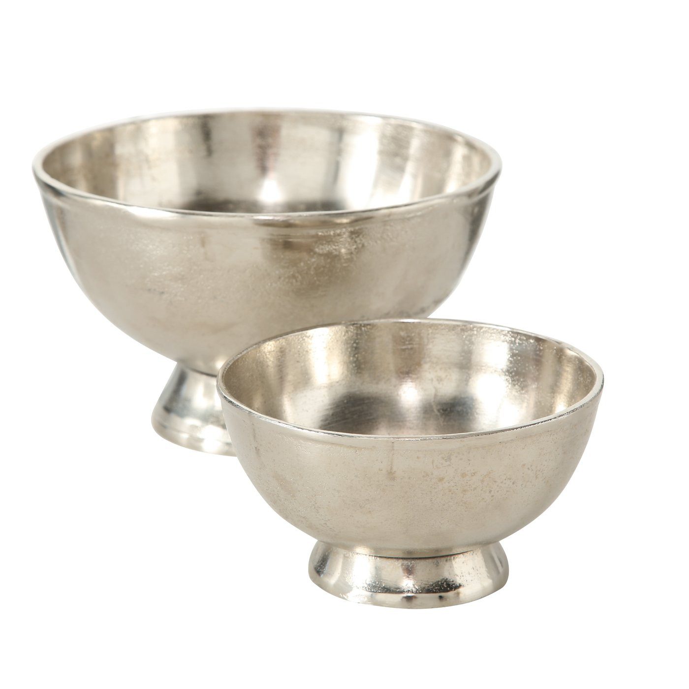 BOLTZE GRUPPE GmbH Dekoschale Dekoschale Flaire Ø.15/21 H.8/12 cm Aluminium Silber 2 er Set