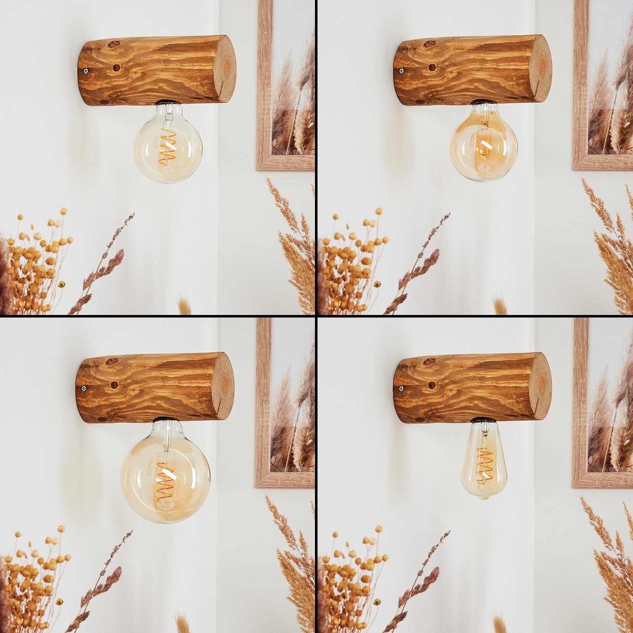m. 1xE27, Dunkelbraun, hofstein Wandspot Lichteffekt ohne Leuchtmittel, »Pontinvrea« in Wandlampe im Holz Retro/Vintage Außen-Wandleuchte Design aus