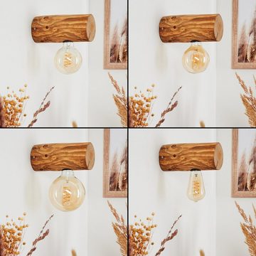 hofstein Außen-Wandleuchte »Pontinvrea« Wandlampe aus Holz in Dunkelbraun, ohne Leuchtmittel, 1xE27, Wandspot im Retro/Vintage Design m. Lichteffekt