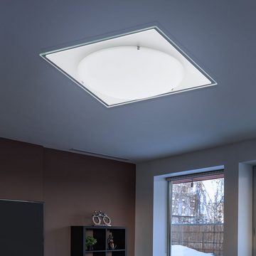 EGLO LED Deckenleuchte, LED-Leuchtmittel fest verbaut, Warmweiß, Deckenlampe Deckenleuchte Wohnzimmerlampe LED Spiegelrand Flurlampe