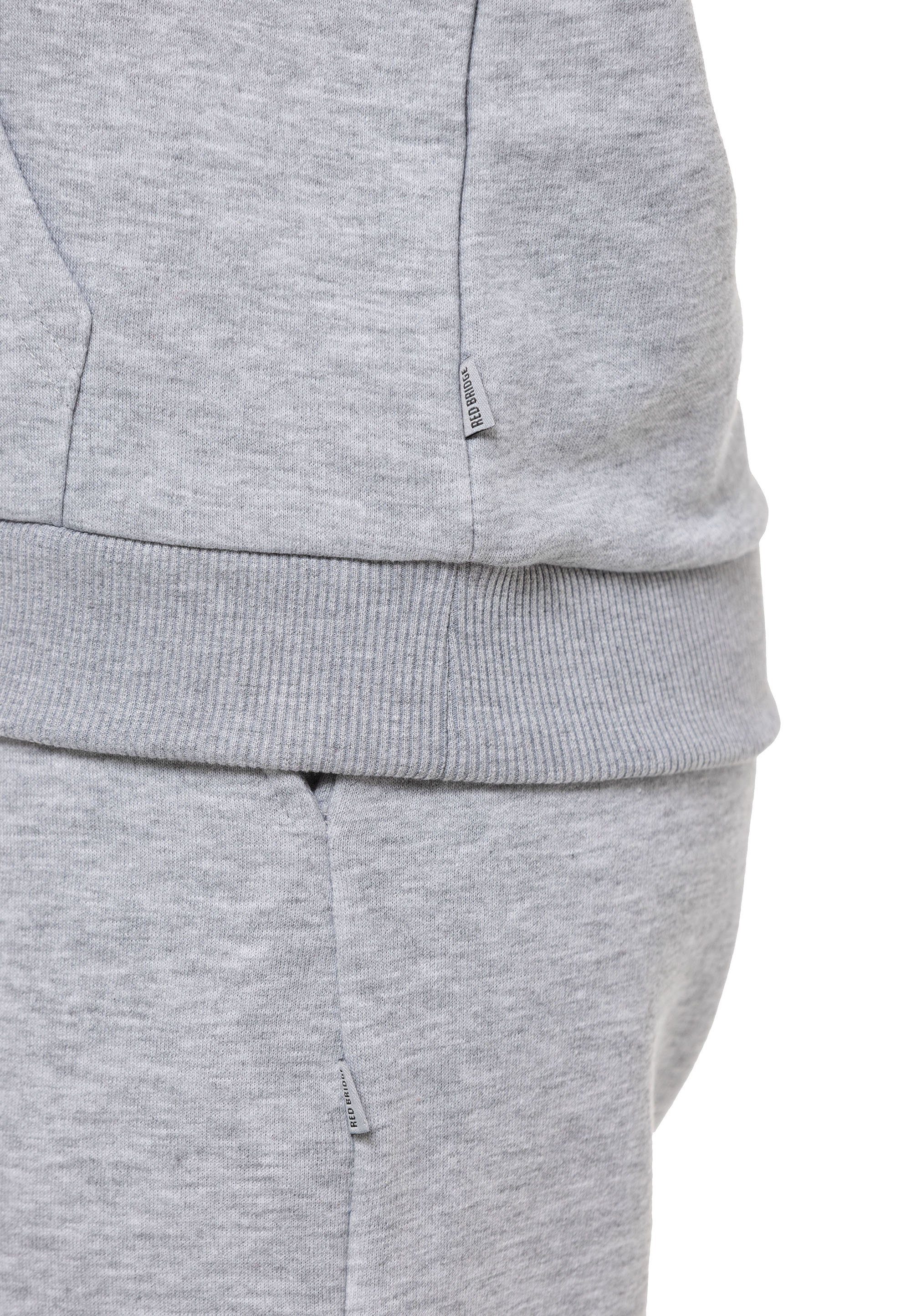 Grau-Melange Qualität Sweatshirt Premium Rundhals Pullover RedBridge