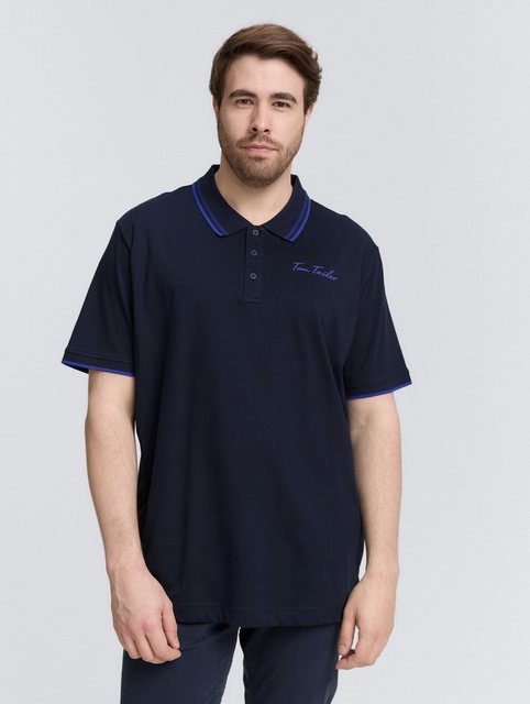 TOM TAILOR PLUS Poloshirt Plus Size - Poloshirt mit Logo-Print aus Baumwoll günstig online kaufen