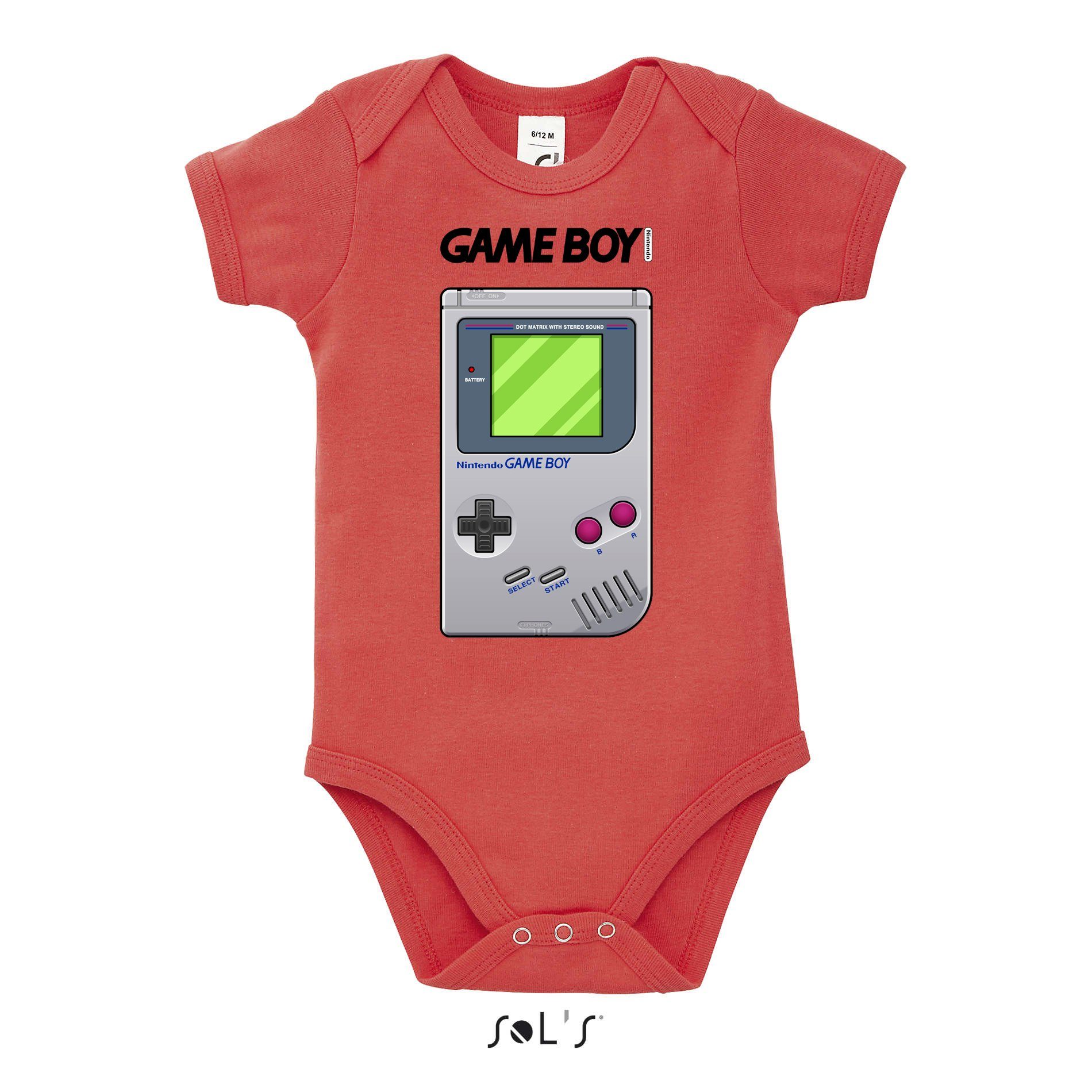 Blondie & Brownie Strampler Kinder Baby Game Boy Retro Nintendo Konsole Logo Gamer Rot
