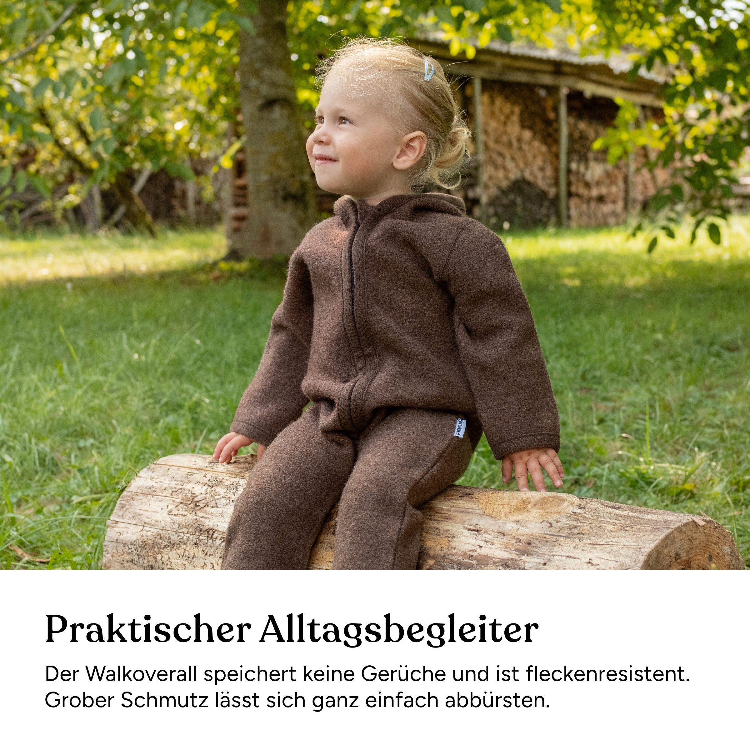 Ehrenkind Overall Walkoverall Baby aus Merino Schurwolle mit Reißverschluss (Kastanie) – Bild 4 von 5