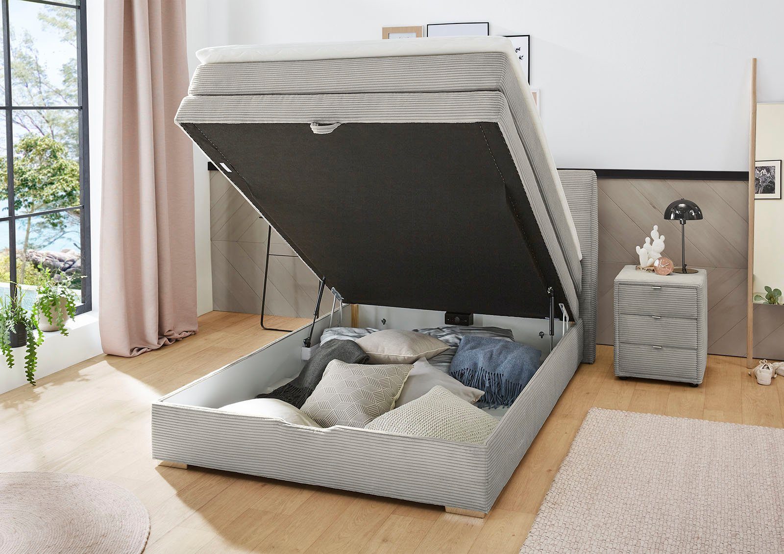 Jockenhöfer Gruppe Boxspringbett Amelie, mit Bettkasten und Topper, erhältlich in 120 & 140cm Breite