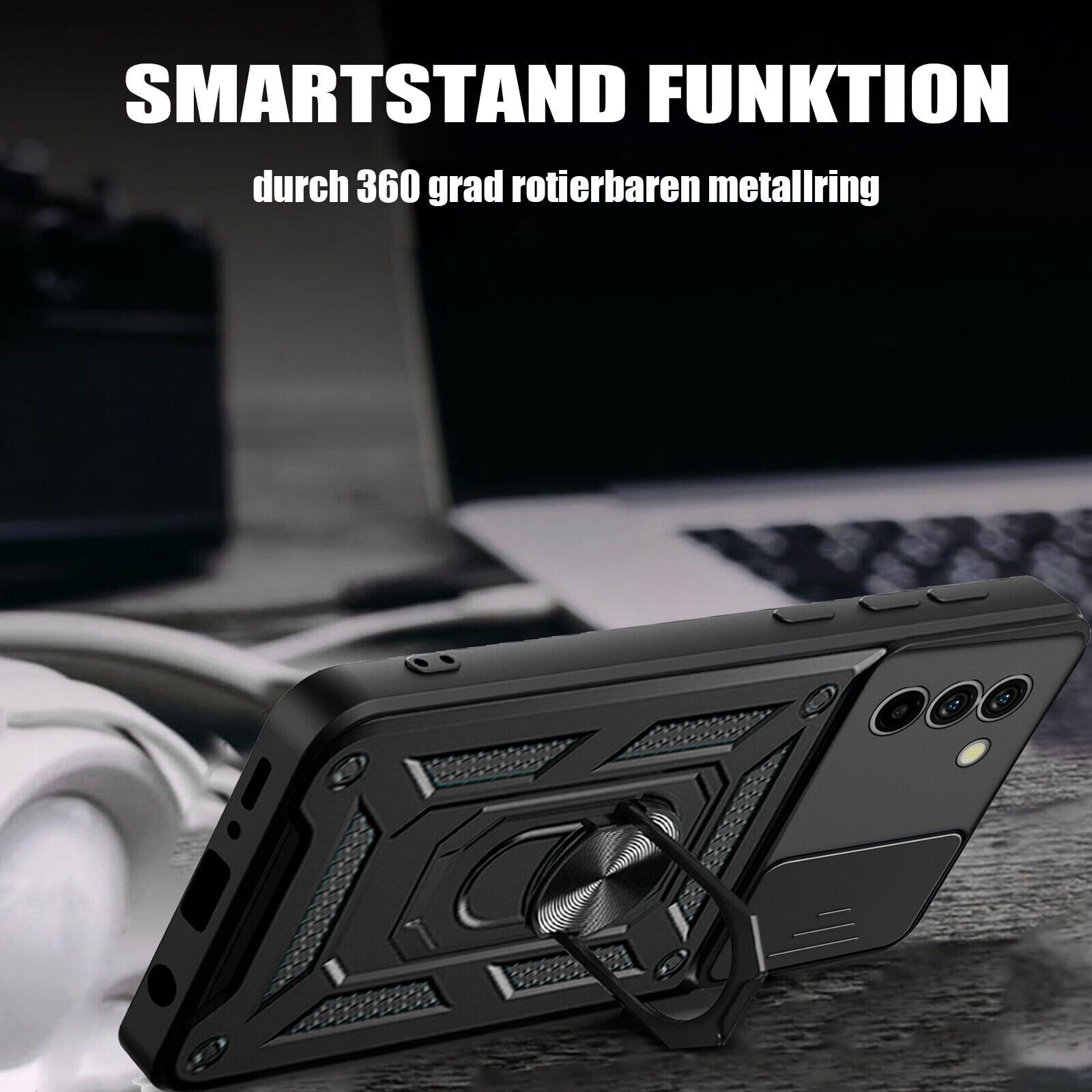 betterfon Handyhülle Panzerhülle für Nokia G11 G21 mit Kameraschutz & Ringhalter, Outdoorhülle mit Smartstand und Silikonkern – Bild 5 von 5