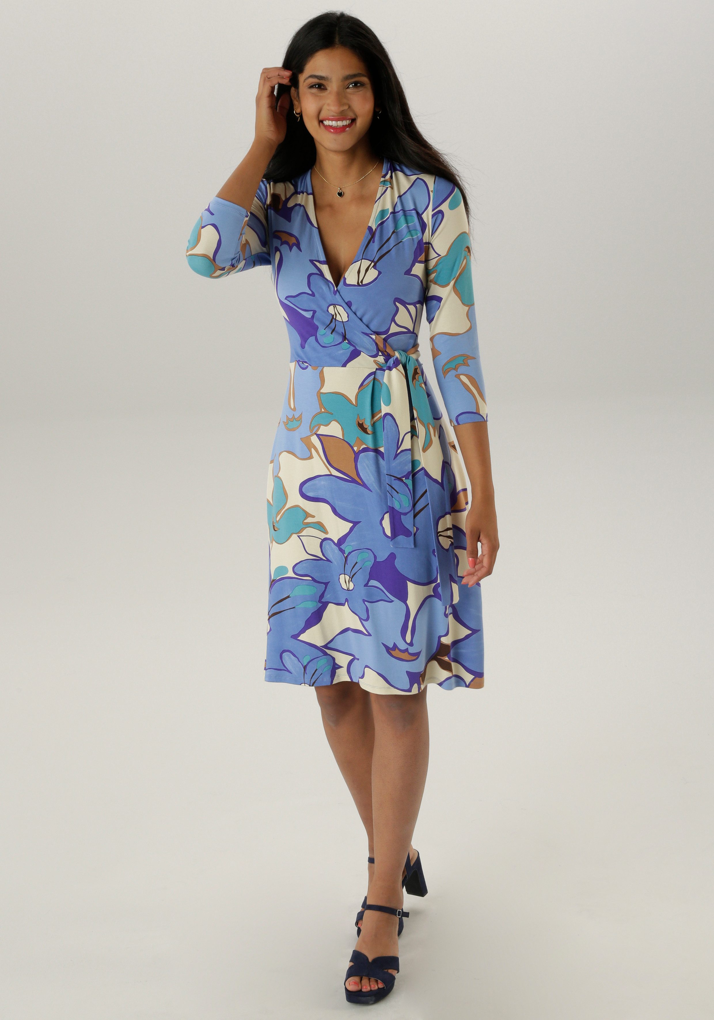 Aniston SELECTED Jerseykleid in femininer Wickel-Optik günstig online kaufen